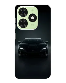 Чехол для TECNO Pop 8 с картинкой «Черный Lamborghini Aventador»