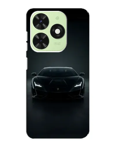 Чехол для TECNO Pop 8 с картинкой «Черный Lamborghini Aventador»