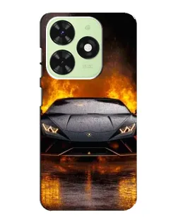 Чехол для TECNO Pop 8 с картинкой «Lamborghini в огне»