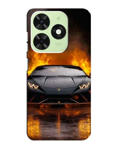 Чехол для TECNO Pop 8 с картинкой «Lamborghini в огне»
