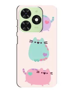 Чехол для TECNO Pop 8 с картинкой «Pusheen трио»