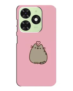 Чехол для TECNO Pop 8 с картинкой «Pusheen сердце»