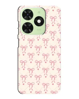 Чехол для TECNO Pop 8 с картинкой «Розовые бантики Coquette»