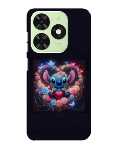 Чохол для TECNO Pop 8 з картинкою «Stitch у квітах»
