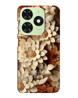 Чохол для TECNO Pop 8 з картинкою «Бежевий флористичний декор»