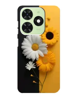 Чохол для TECNO Pop 8 з картинкою «Соняшник та ромашка»