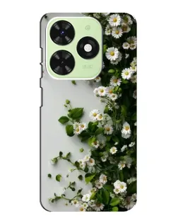 Чохол для TECNO Pop 8 з картинкою «Гілка дрібних білих квітів»