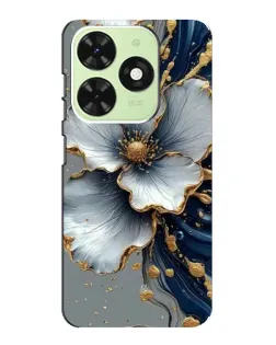 Чохол для TECNO Pop 8 з картинкою «Біла квітка та золотий флюїд»