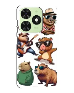 Чохол для TECNO Pop 8 з картинкою «Круті капібари музиканти» Чохол для TECNO Pop 8 з картинкою «Круті капібари музиканти»