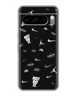Чехол для TECNO Pop X с картинкой «Nike Black Pattern»