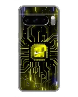 Чехол для TECNO Pop X с картинкой «Nike — золотая искра»