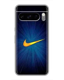 Чехол для TECNO Pop X с картинкой «Синий пульс Nike»