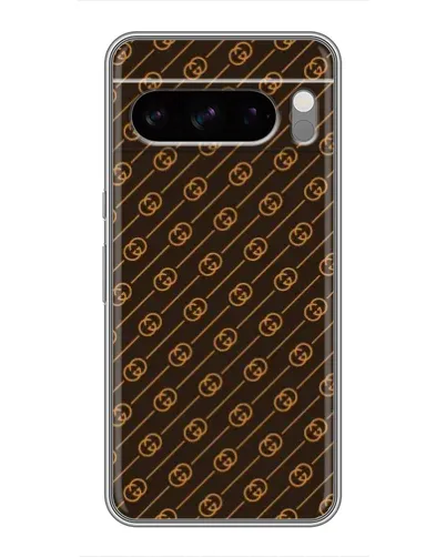 Чехол для TECNO Pop X с картинкой «Gucci — золотые диагонали»