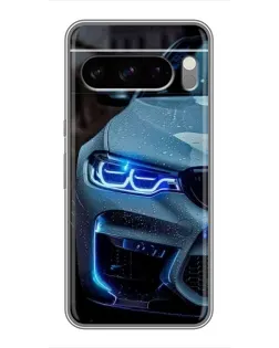 Чохол для TECNO Pop X з картинкою «Погляд BMW з синіми фарами»