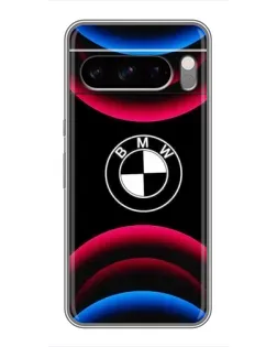Чохол для TECNO Pop X з картинкою «Логотип BMW та неонові дуги»