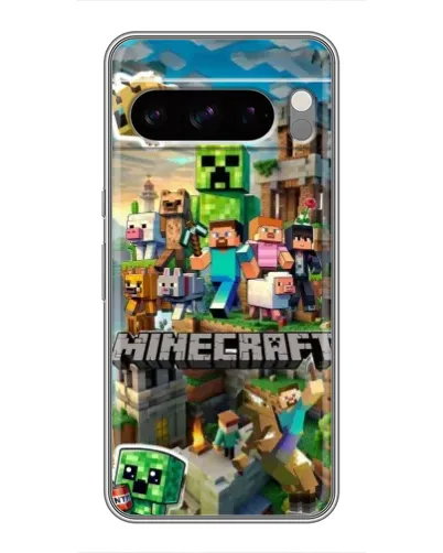 Чехол для TECNO Pop X с картинкой «Замок Minecraft»
