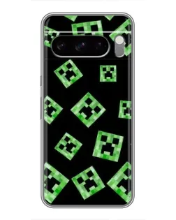 Чехол для TECNO Pop X с картинкой «Паттерн с криперами»