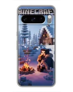 Чехол для TECNO Pop X с картинкой «Зимний Minecraft»