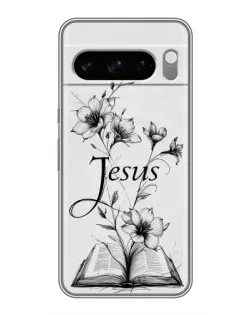 Чехол для TECNO Pop X с картинкой «Цветы и Библия»