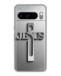 Чехол для TECNO Pop X с картинкой «Металлический крест Jesus»