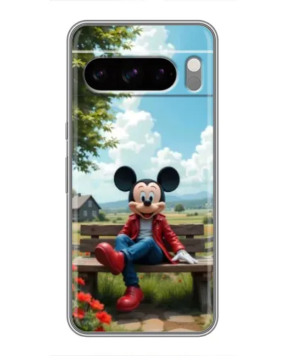 Чехол для TECNO Pop X с картинкой «Микки на скамейке»