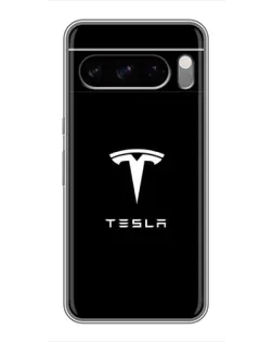 Чохол для TECNO Pop X з картинкою «Tesla White Logo»