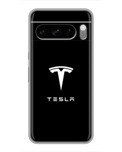 Чохол для TECNO Pop X з картинкою «Tesla White Logo»