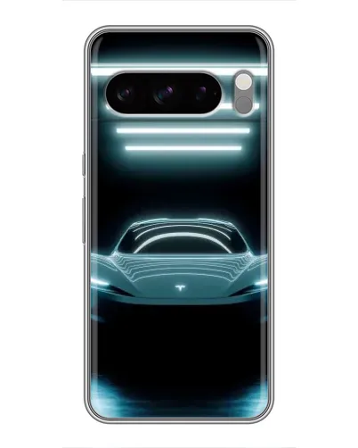 Чохол для TECNO Pop X з картинкою «Tesla в неоні»