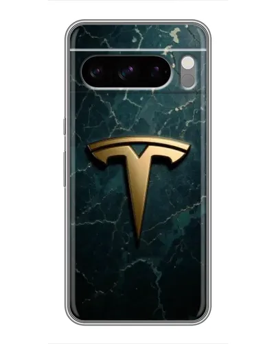 Чохол для TECNO Pop X з картинкою «Мармурова Tesla Gold»