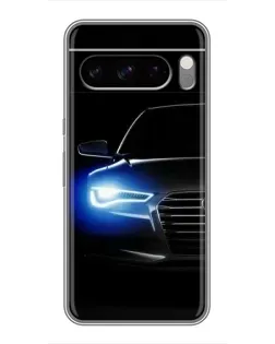 Чехол для TECNO Pop X с картинкой «Неоновый взгляд Audi»