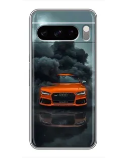 Чехол для TECNO Pop X с картинкой «Audi в облаках дыма»
