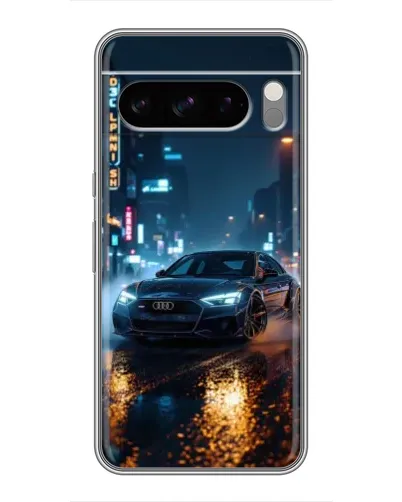 Чехол для TECNO Pop X с картинкой «Ночной город и Audi» Чехол для TECNO Pop X с картинкой «Ночной город и Audi»