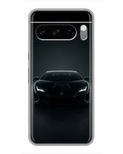 Чохол для TECNO Pop X з картинкою «Чорний Lamborghini Aventador»
