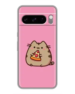 Чехол для TECNO Pop X с картинкой «Пушин с пиццей»