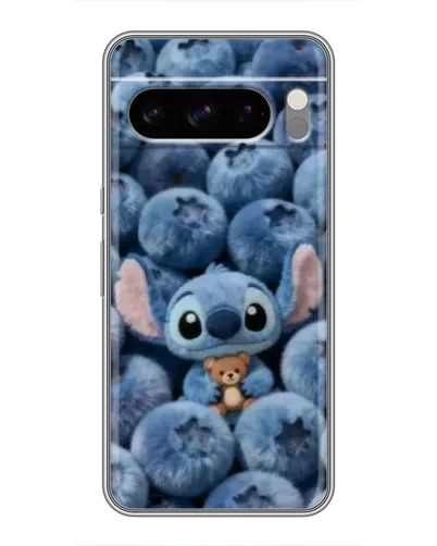 Чехол для TECNO Pop X с картинкой «Стич и голубика»