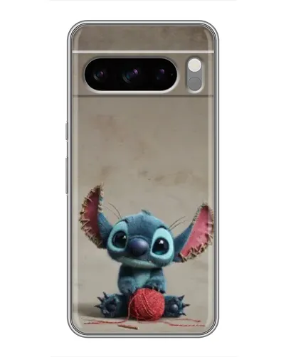 Чехол для TECNO Pop X с картинкой «Стич на коричневом фоне»