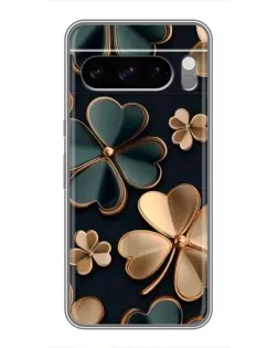 Чехол для TECNO Pop X с картинкой «Клевер в золоте»