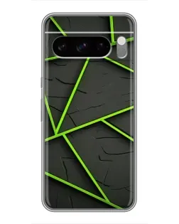 Чехол для TECNO Pop X с картинкой «Зеленые геометрические линии»