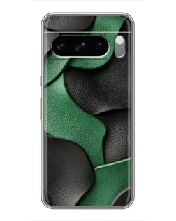 Чехол для TECNO Pop X с картинкой «Зеленые кожаные волны»