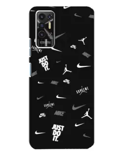 Чохол для TECNO Pova 2 (LE7n) з картинкою «Nike Black Pattern»