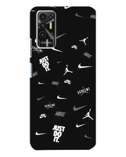 Чохол для TECNO Pova 2 (LE7n) з картинкою «Nike Black Pattern»