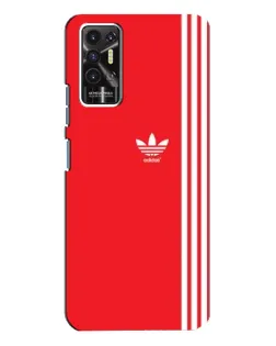 Чохол для TECNO Pova 2 (LE7n) з картинкою «Червоний мінімалізм Adidas»