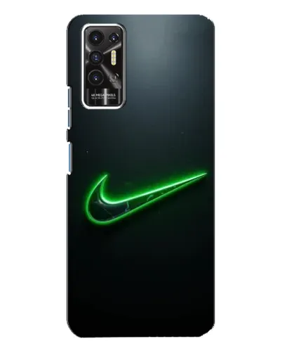 Чехол для TECNO Pova 2 (LE7n) с картинкой «Неоновый контур Nike»