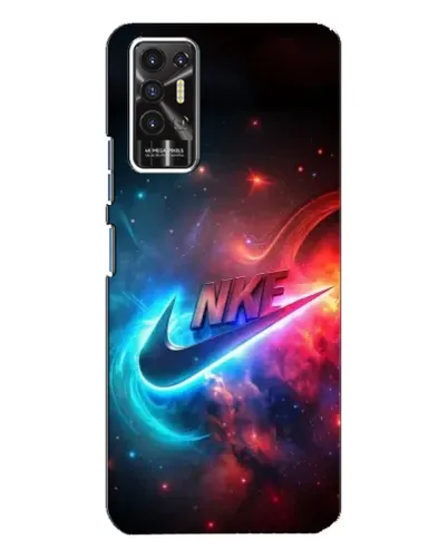 Чехол для TECNO Pova 2 (LE7n) с картинкой «Огненный логотип Nike»