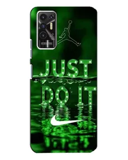 Чехол для TECNO Pova 2 (LE7n) с картинкой «Зеленый неоновый Nike»