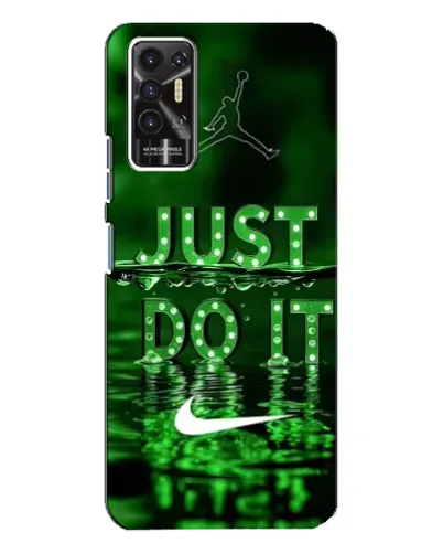 Чехол для TECNO Pova 2 (LE7n) с картинкой «Зеленый неоновый Nike»