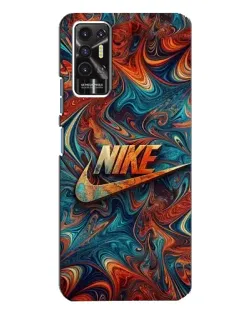 Чехол для TECNO Pova 2 (LE7n) с картинкой «Nike в абстракции»