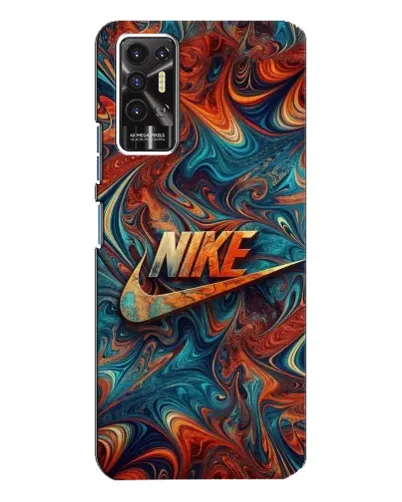Чехол для TECNO Pova 2 (LE7n) с картинкой «Nike в абстракции»