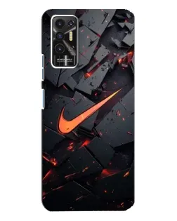Чехол для TECNO Pova 2 (LE7n) с картинкой «Nike — эффект разломов»