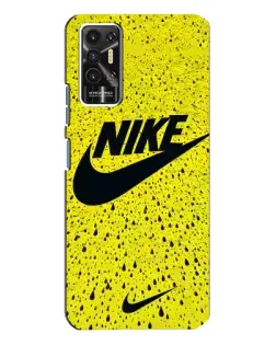 Чехол для TECNO Pova 2 (LE7n) с картинкой «Желтый текстурный Nike»